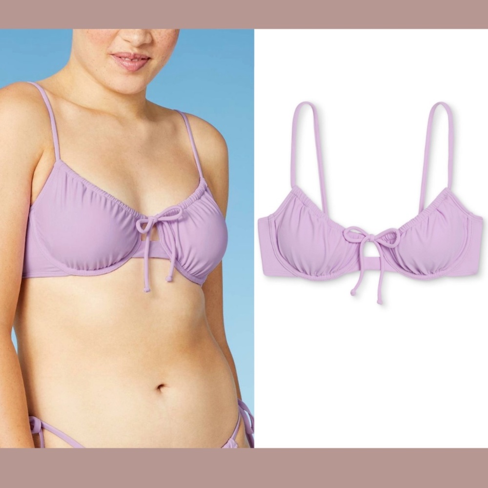 NWT Xhilaration [ Small 0-2 ] Shirred Underwire Bikini Top‎ in Lavender